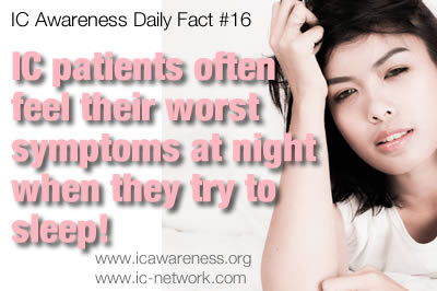 IC Awareness Month Daily Fact #16 - Sleep is Difficult